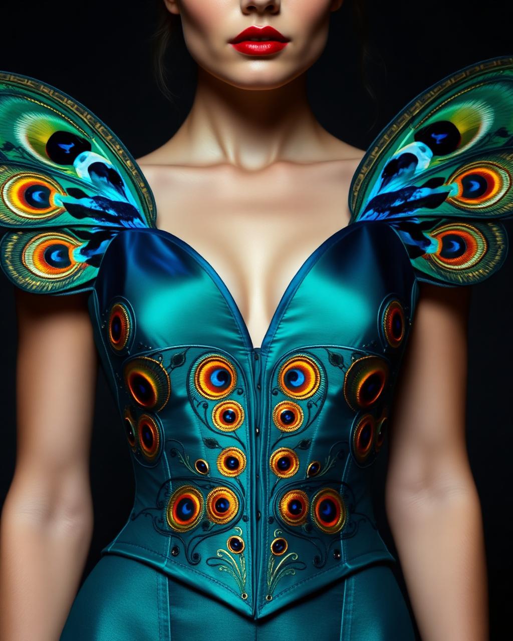 Peacock Plunge — Bodice, Teal