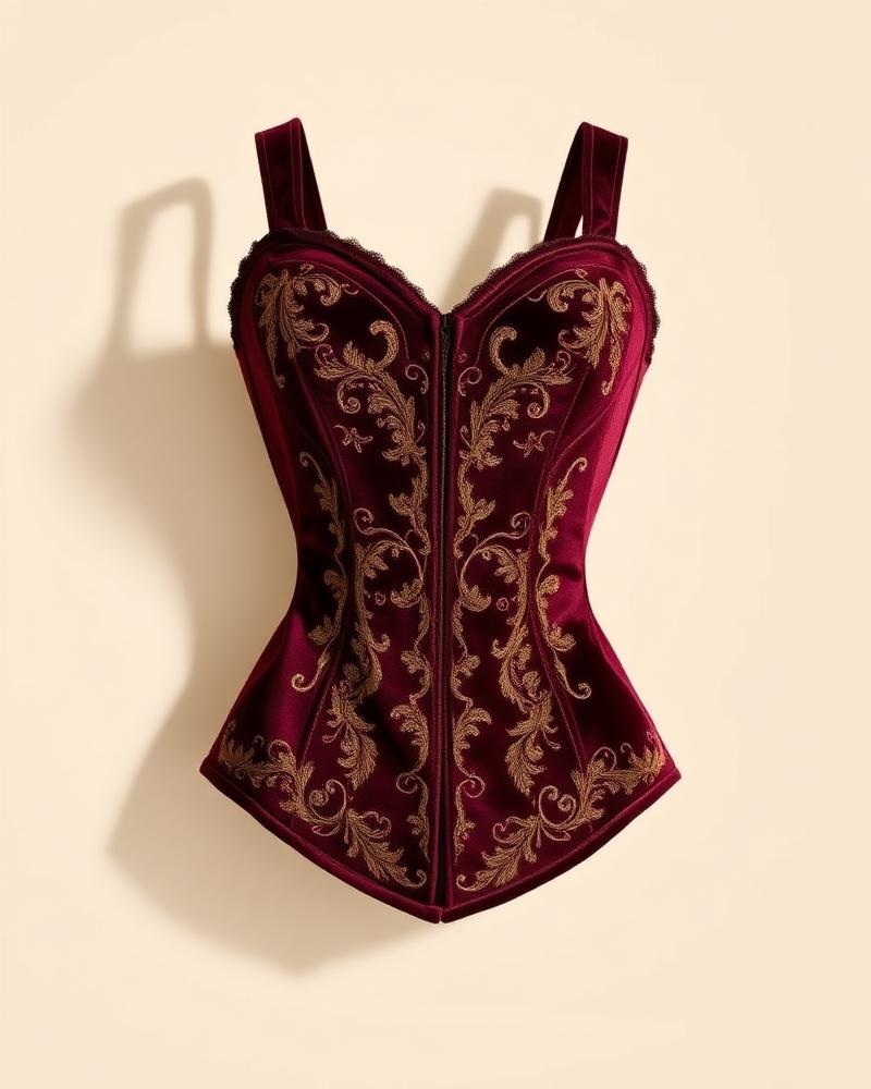 Velour Sovereign — Overbust, Burgundy