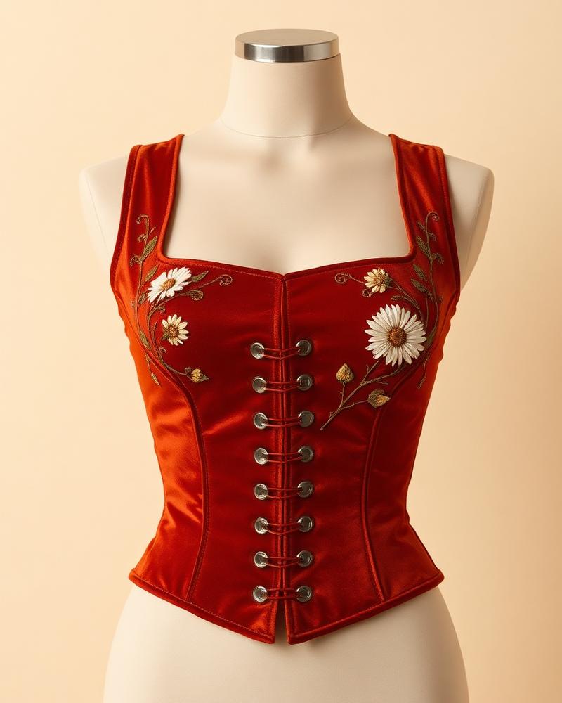 Wildflower Sq. — Bodice, Terracotta