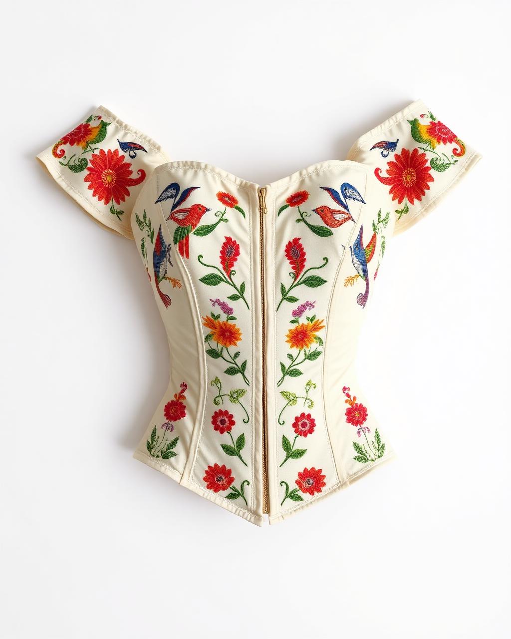 Kantha Songbird — Bodice, Cream
