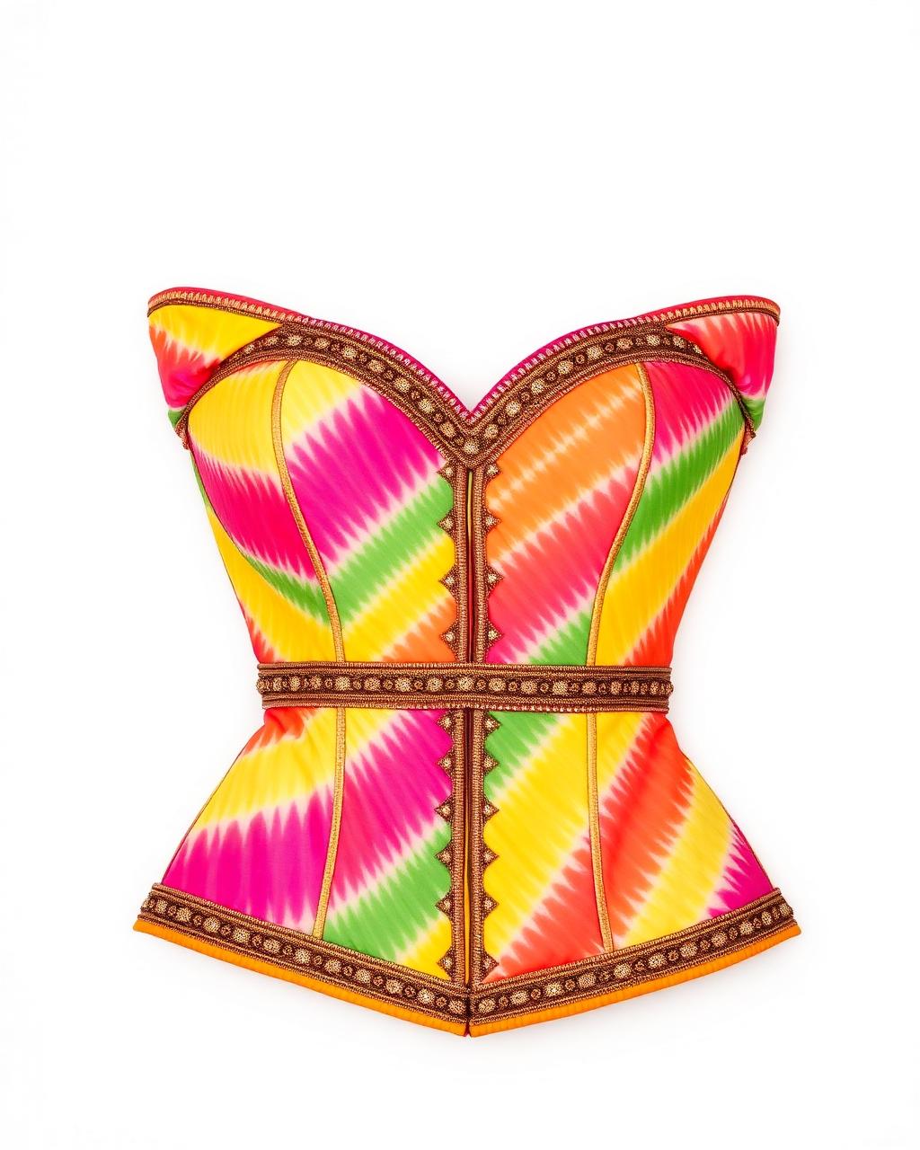Leheriya Wave — Bodice, Rani Pink