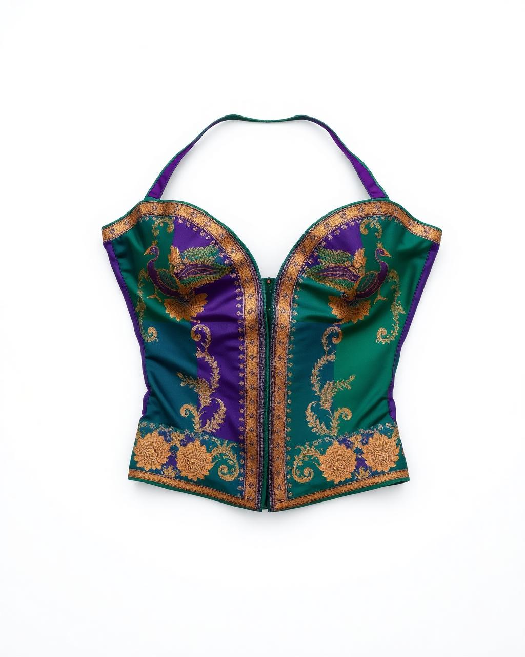 Paithani Peacock — Overbust, Emerald