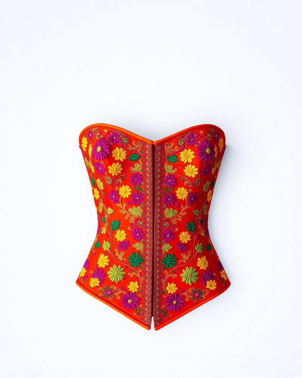 Phulkari Garden — Bodice, Saffron