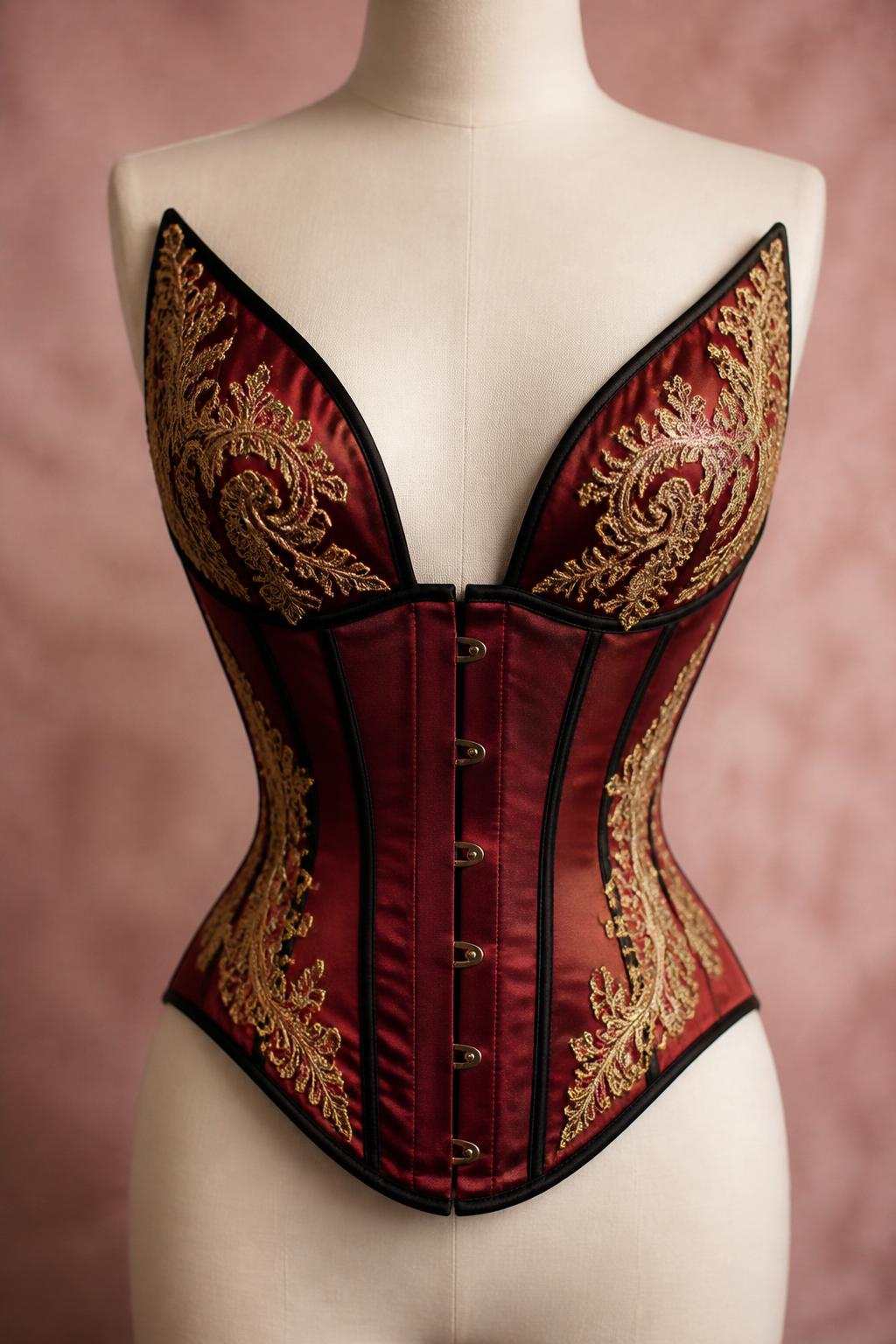 Crimson Filigree — Bodice, Burgundy