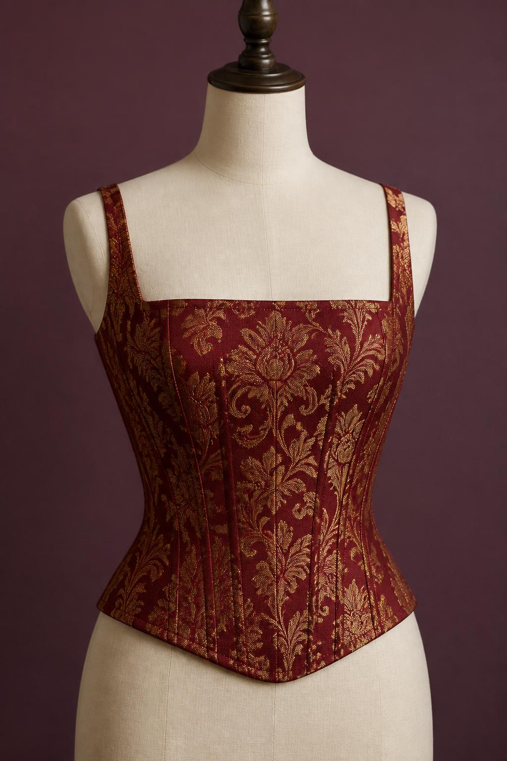 Garnet Square — Bodice, Burgundy