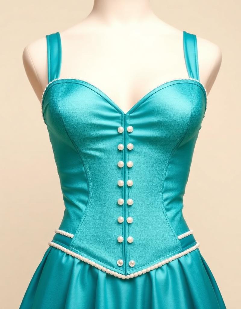 Mermaid Longline — Bodice, Aqua