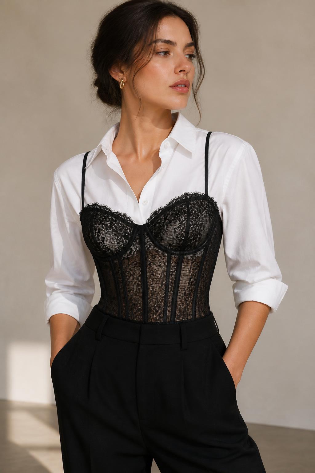 Atelier Lace — Bodice, Black