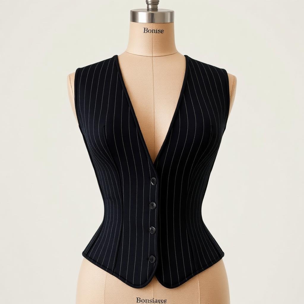 Boardroom Pinstripe — Bodice, Black