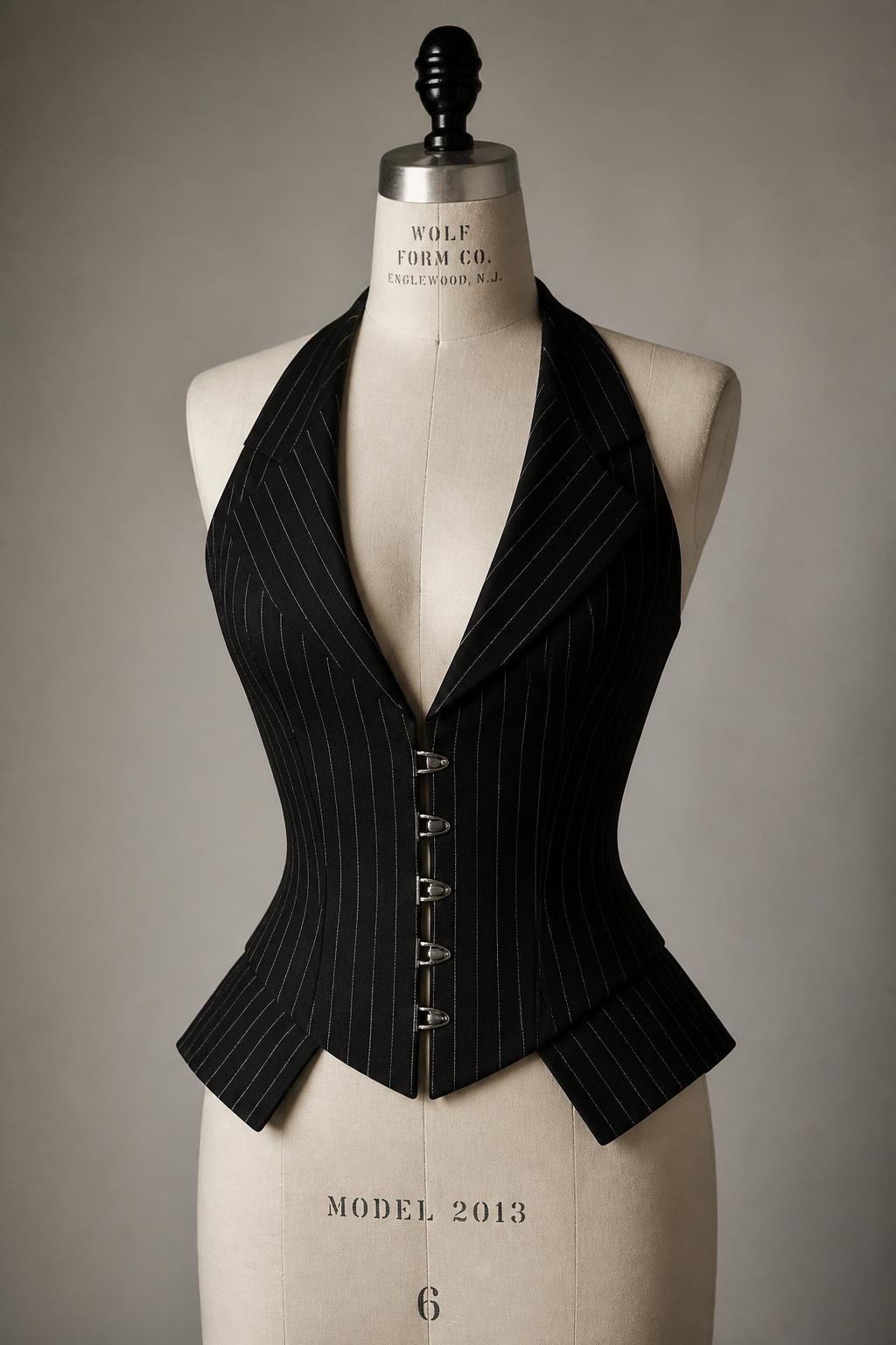 Boardroom Pinstripe — Bodice, Black
