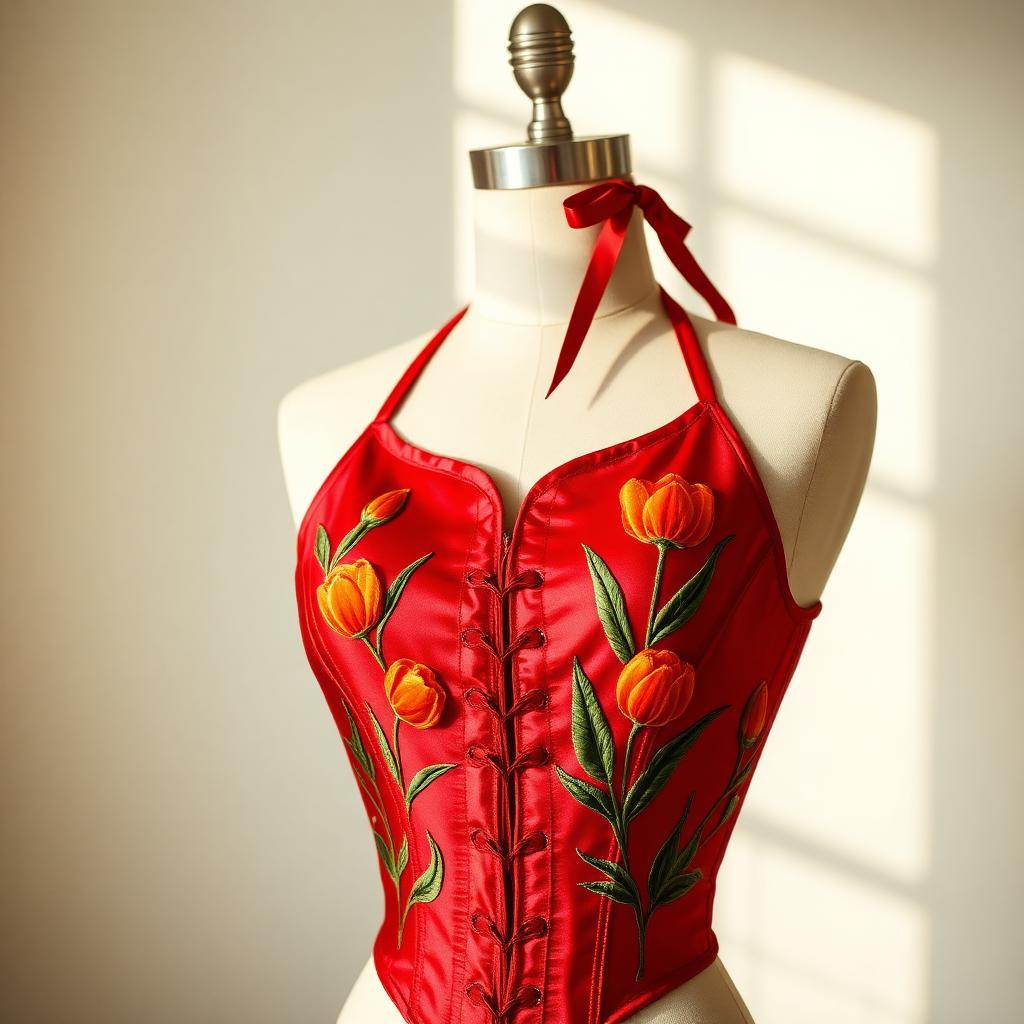 Tulip Halter — Overbust, Tulip Red